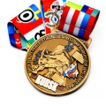 Medallón de moneda en blanco personalizado del fabricante, correas de medalla